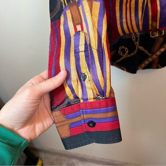 ✨ Lauren Ralph Lauren Vintage Women’s Equestrian Gold Chain Long Sleeve PM - Picture 5 of 10